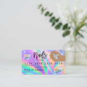 Holografische Credit Kaart Nail Tech Visitekaartje (Staand voorkant)