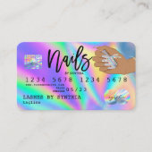 Holografische Credit Kaart Nail Tech Visitekaartje (Voorkant)