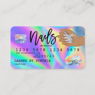 Holografische Credit Kaart Nail Tech Visitekaartje