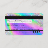 Holografische Crystal Glitter Nail Tech-creditcard Visitekaartje (Achterkant)