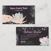 Holografische Crystal Glitter Nails Business Visitekaartje (Voorkant / Achterkant)