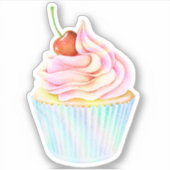Holografische cupcake sticker (Voorkant)