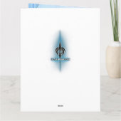 Holografische Cyber Blue Sci-Fi Panel Verjaardag Kaart (Achterkant)