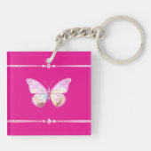  holografische Diamond Butterfly Keyring Sleutelhanger (Achterkant)