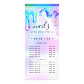 Holografische Drip Nails prijslijst Service Menu (Voorkant)