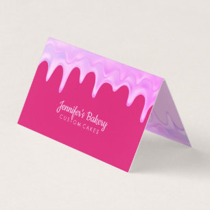 Holografische Drips Cake Bakkerij Make-up Meisjesa Visitekaartje