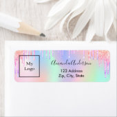 Holografische druppels bedrijfsretouradres etiket (Insitu)