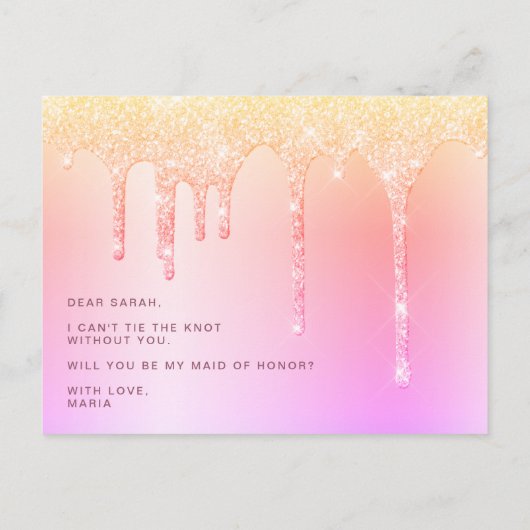 Holografische druppels zullen mijn eerbetoon zijn uitnodiging briefkaart (Achterkant)