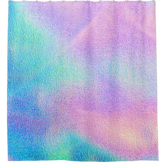 Holografische echte textuur in blauwe roze groene  douchegordijn (Voorkant)