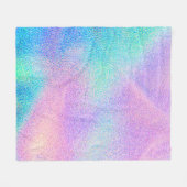 Holografische echte textuur in blauwe roze groene  fleece deken (Voorkant (Horizontaal))