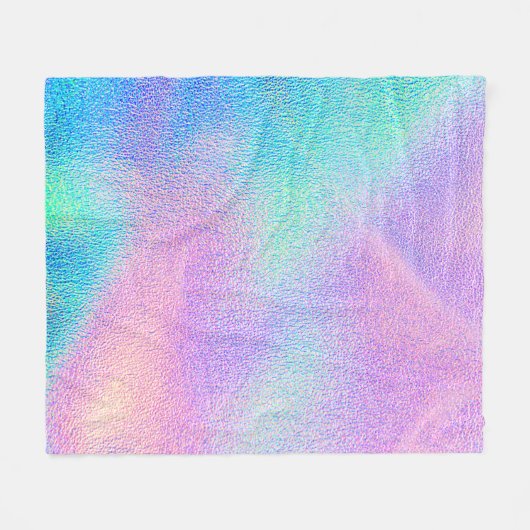Holografische echte textuur in blauwe roze groene fleece deken (Voorkant (Horizontaal))