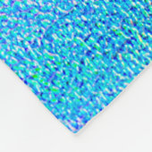 Holografische echte textuur in blauwe roze groene  fleece deken (Hoek)
