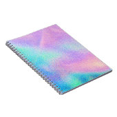 Holografische echte textuur in blauwe roze groene  notitieboek (Rechterzijde)