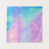 Holografische echte textuur in blauwe roze groene  wandkleed (Voorkant (horizontaal))