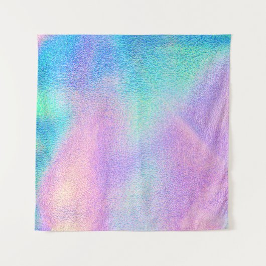 Holografische echte textuur in blauwe roze groene  wandkleed (Voorkant (horizontaal))