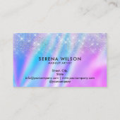 Holografische eenhoorn Glitterende Holo make-up ha Visitekaartje (Achterkant)