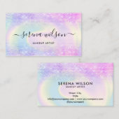 Holografische eenhoorn Glitterende Holo make-up ha Visitekaartje (Voorkant / Achterkant)