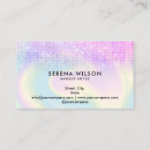 Holografische eenhoorn Glitterende Holo make-up ha Visitekaartje (Achterkant)