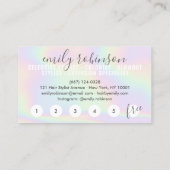 Holografische eenhoorn regenboog script punch cirk klantenkaartje (Achterkant)