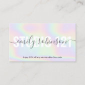 Holografische eenhoorn regenboog script punch cirk klantenkaartje (Voorkant)