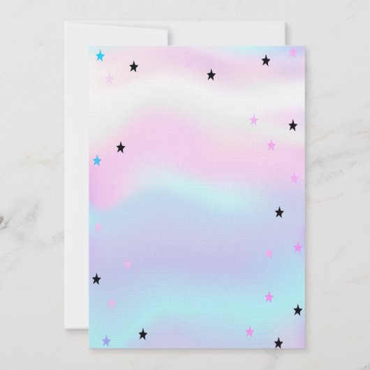 Holografische Eenhoorn,Verjaardagsballonnen met Re Kaart (Achterkant)