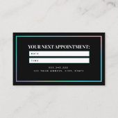 Holografische eenhoornmake-up haar glitter druppel afsprakenkaartje (Achterkant)