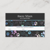 Holografische en houtskool Paw Print Loyaliteit Ka Visitekaartje (Voorkant)