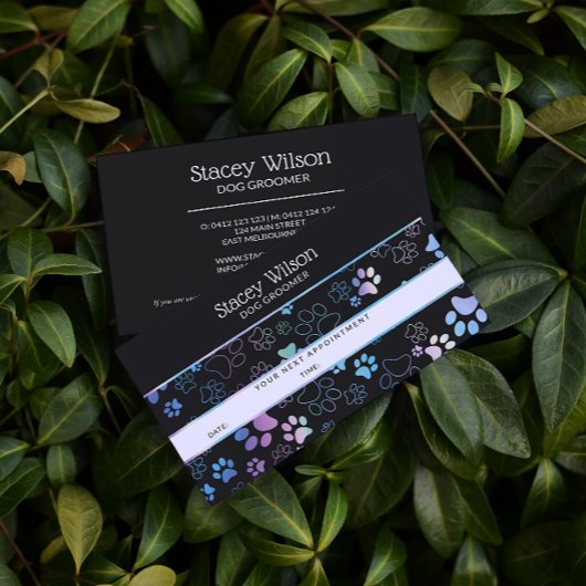 Holografische en houtskool Paw Print Loyaliteit Ka Visitekaartje