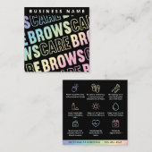 Holografische en nazorg PMU Brow Instructions Vierkante Visitekaartje (Voorkant / Achterkant)
