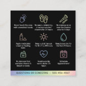 Holografische en nazorg PMU Brow Instructions Vierkante Visitekaartje (Achterkant)