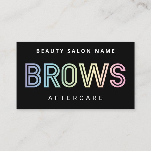 Holografische en nazorg PMU Brow Instructions Visitekaartje (Voorkant)