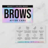 Holografische en nazorg PMU Brow Instructions Visitekaartje (Voorkant / Achterkant)