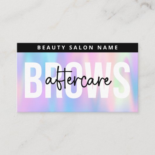 Holografische en nazorg PMU Brow Instructions Visitekaartje (Voorkant)