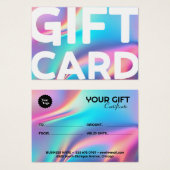 Holografische estheticus Certificaat Gift Kaart (Voorkant /achterkant)