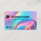 Holografische estheticus Elegant Script Calligraph Klantenkaartje (Achterkant)