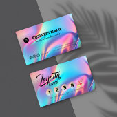 Holografische estheticus Elegant Script Calligraph Klantenkaartje