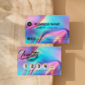 Holografische estheticus Elegant Script Calligraph Klantenkaartje