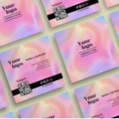 Holografische estheticus Instagram QR-code Vierkante Visitekaartje
