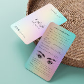 Holografische estheticus wimper extensie client visitekaartje