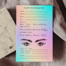 Holografische estheticus wimper extensie client visitekaartje