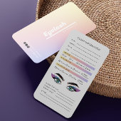 Holografische estheticus wimper extensies client visitekaartje