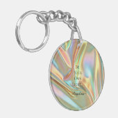 Holografische esthetiek sleutelhanger (Voorkant Links)