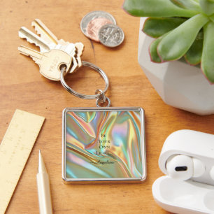 Holografische esthetiek sleutelhanger
