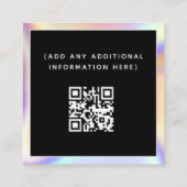 Holografische esthetische sociale media QR Code Tr Vierkante Visitekaartje (Achterkant)