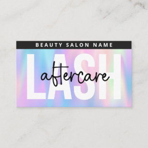 Holografische Eyelash-uitbreidingen Lash Aftercare Visitekaartje