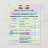 Holografische Eyelash-uitbreidingen Liability Waiv Flyer (Voorkant)