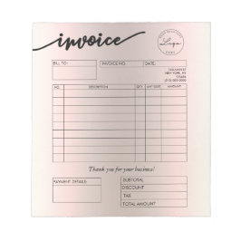 Holografische factuur aangepaste Logo Notitieblok