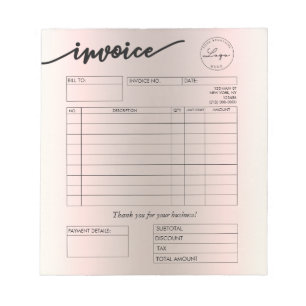 Holografische factuur aangepaste Logo Notitieblok