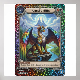 Holografische Fantasy Trading Kaart Poster