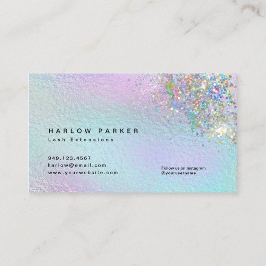 Holografische Faux-Folie reserveas Visitekaartje (Achterkant)